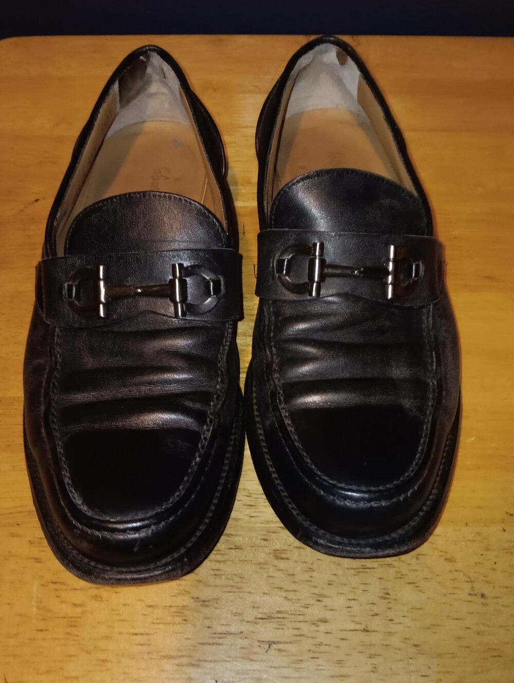 Salvatore Ferragamo Black Leather Bit Loafers